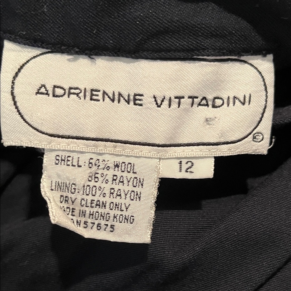 EUC Vintage Adrienne Vittadini Black Wool Blend High Waisted Pants - Picture 2 of 11